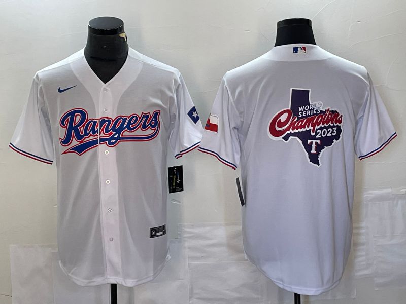 Men Texas Rangers Blank White Game Nike 2023 MLB Jersey style 2->texas rangers->MLB Jersey